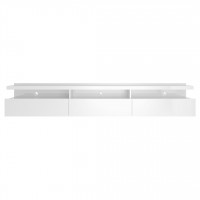 Manhattan Comfort 220352 Cabrini 85.62 Half Floating Entertainment Center with 3 Drawers in White Gloss